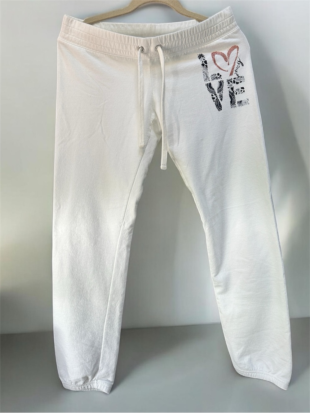 VTG Juicy Couture P&G y2k White Low-rise Sweats Joggers Love Juicy Graphic ❤️